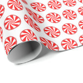 Papier Cadeau Canettes simples Sucre de canne blanc rouge sur bl (Coin rond)