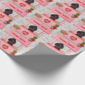 Papier Cadeau caniche Chien Valentine's Day Kissing Booth (Coin)
