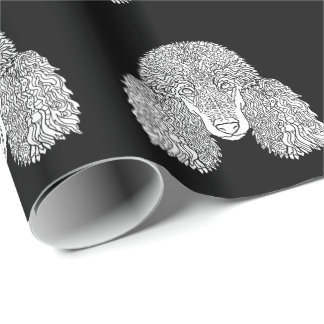 Papier Cadeau Caniche - chiens détaillés