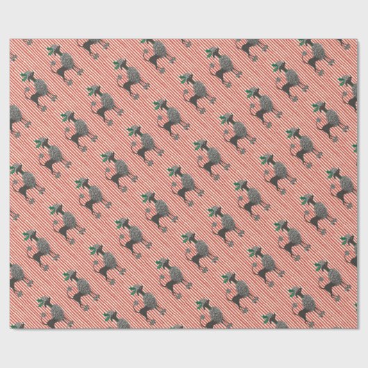 Papier Cadeau Caniche de Noël (Plat)
