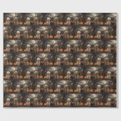 Papier Cadeau Caniche Halloween Effrayant (Plat)