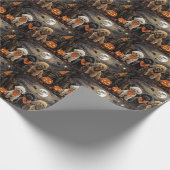 Papier Cadeau Caniche Halloween Effrayant (Coin)