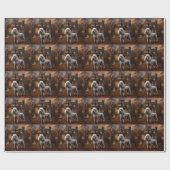 Papier Cadeau Caniche Halloween Épouvantable (Plat)