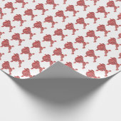 Papier Cadeau Caniche Noël Chien mignon Silhouette Blanc (Coin)