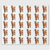 Papier Cadeau caniche rouge (Plat)