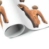 Papier Cadeau caniche rouge (Coin rond)