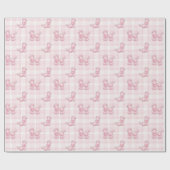 Papier Cadeau Canicules Français Rose Sur Plaid (Plat)