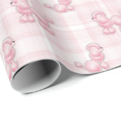 Papier Cadeau Canicules Français Rose Sur Plaid (Coin rond)