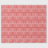 Papier Cadeau Canne à canne - tissage de Noël (Plat)