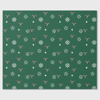 Papier cadeau Canne à sucre et Flocons de neige