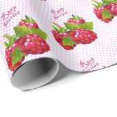 Papier Cadeau Canne aux fruits de framboise (Coin rond)
