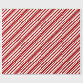 Papier Cadeau Canne de Noël Élégante Classique (Plat)