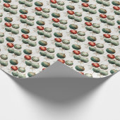 Papier Cadeau Canneberge et pin : Rayon rouge et vert (Coin)