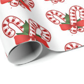Papier Cadeau Canneberges de noël (Coin rond)