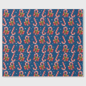 Papier Cadeau Canneberges En Bleu (Plat)