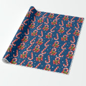 Papier Cadeau Canneberges En Bleu (Déroulé)