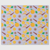 Papier Cadeau Cannelle, Oranges et Star Anise Automne sans coutu (Plat)