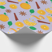 Papier Cadeau Cannelle, Oranges et Star Anise Automne sans coutu (Coin)