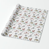 Papier Cadeau Cannes à pêche, moulinets et appâts (Déroulé)