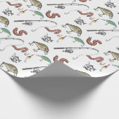 Papier Cadeau Cannes à pêche, moulinets et appâts (Coin)