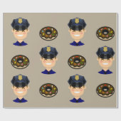 Papier Cadeau Cannettes de fil et butées toriques (Plat)