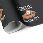 Papier Cadeau Can't Eat Another Bite Oh Look Pie Thanksgiving (Coin rond)