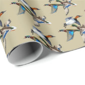 Papier Cadeau Canvasback, Mallard and Wood Ducks Flying (Coin rond)