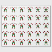 Papier Cadeau Canystick de Noël Avec Bow (Plat)
