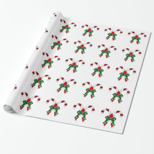 Papier Cadeau Canystick de Noël Avec Bow