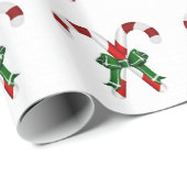 Papier Cadeau Canystick de Noël Avec Bow (Coin rond)