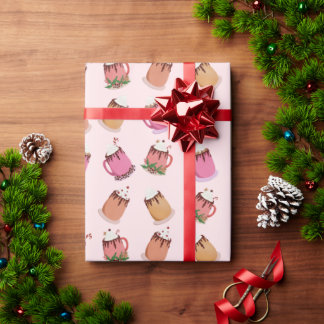 Papier Cadeau Caoutchouc chaud et café Papier d'enveloppement de