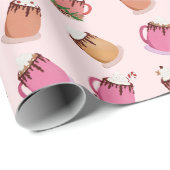 Papier Cadeau Caoutchouc chaud et café Papier d'enveloppement de (Coin rond)