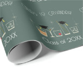 Papier Cadeau Cap and Cocktail Graduation Party (Coin rond)