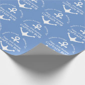 Papier Cadeau Capitaine de navire Ancre nautique 50e anniversair (Coin)