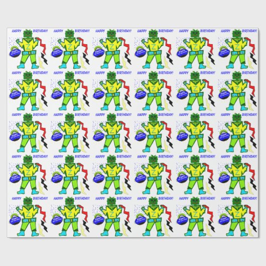 Papier Cadeau Capitaine Zacky Robot Zippie Navire spatial Annive (Plat)