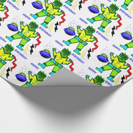 Papier Cadeau Capitaine Zacky Robot Zippie Navire spatial Annive (Coin)