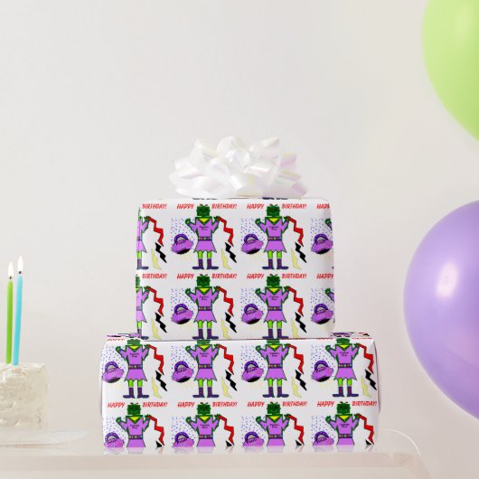 Papier Cadeau Capitaine Zoey Robot Rosée Robe Fleurs Volant (Cadeaux de fête)