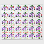 Papier Cadeau Capitaine Zoey Robot Rosée Robe Fleurs Volant (Plat)
