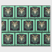 Papier Cadeau Capricorn Ajouter un nom Anniversaire Zodiac Cadea (Plat)