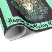Papier Cadeau Capricorn Ajouter un nom Anniversaire Zodiac Cadea (Coin rond)