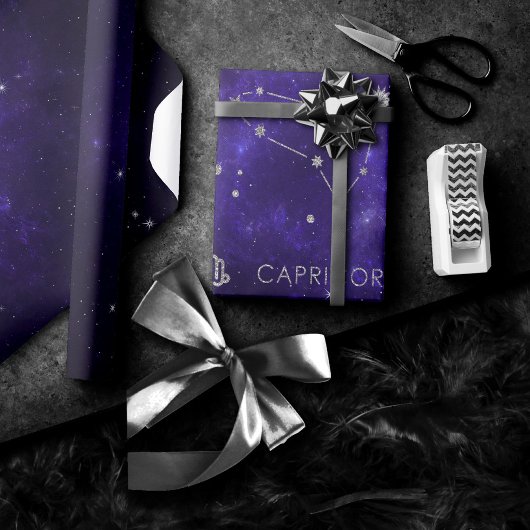 Papier Cadeau Capricorne de violet zodiaque | Horoscope astrolog