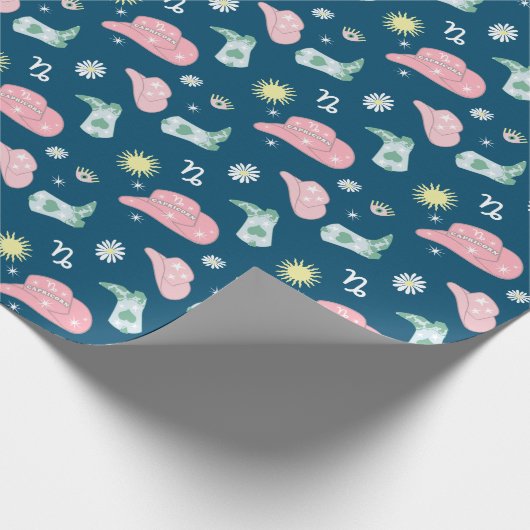 Papier Cadeau Capricorne moderne Motif Zodiac Boho (Coin)