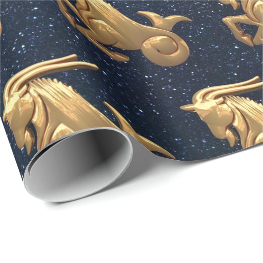 Papier Cadeau Capricorne Zodiac (Coin rond)