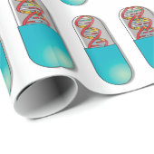 Papier Cadeau Capsule d'ADN Science Médicale (Coin rond)