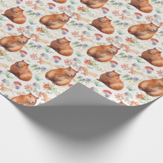 Papier Cadeau Captivant papier capybara enveloppant (Coin)