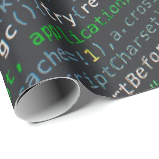 Papier Cadeau Capture d'écran des codes source (Coin rond)
