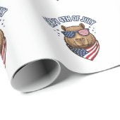 Papier Cadeau Capy 4 juillet Conception vectorielle de capybara  (Coin rond)