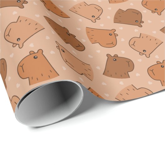Papier Cadeau Capybara (Coin rond)