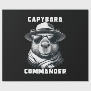 Papier Cadeau Capybara avec lunettes de soleil Capy Commander