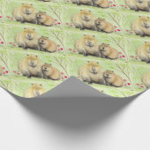 Papier Cadeau Capybara mère et bébé (Coin)